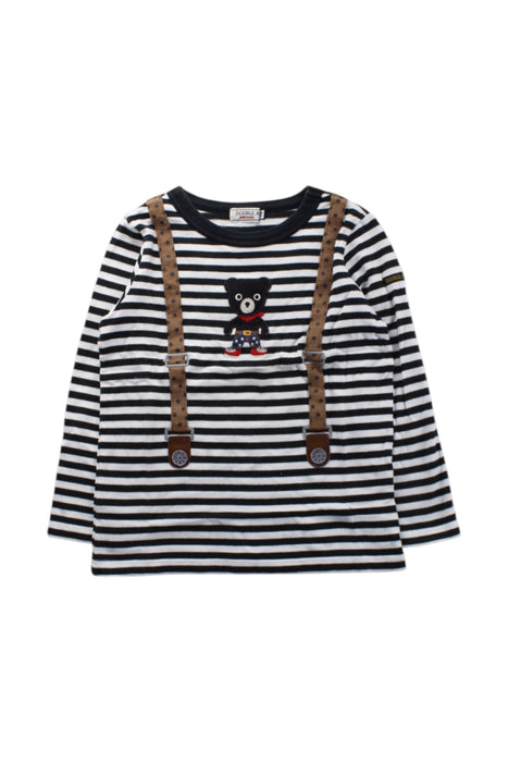 A Black Long Sleeve Tops from Miki House in size 4T for neutral. (Front View)