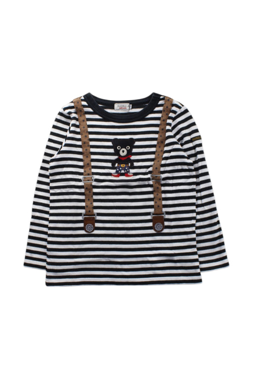 A Black Long Sleeve Tops from Miki House in size 4T for neutral. (Front View)