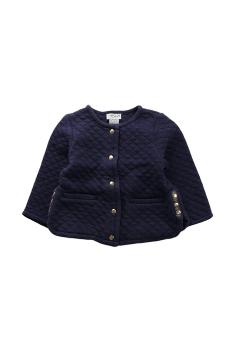 A Navy Puffer/Quilted Jackets from Cyrillus in size 12-18M for girl. (Front View)