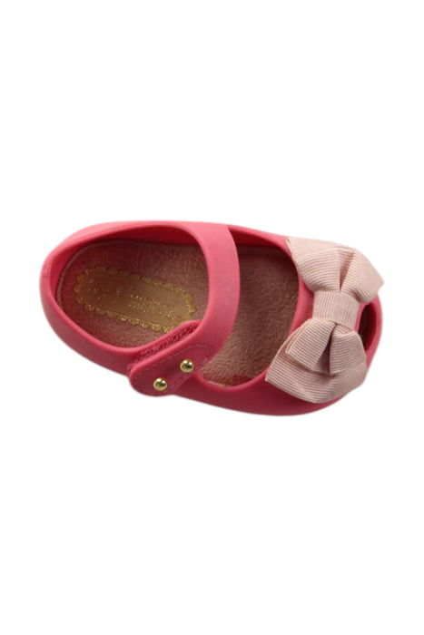 A Pink Flats from Mini Melissa in size 3-6M for girl. (Front View)