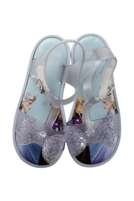 A Transparent Sandals from Mini Melissa in size 5T for girl. (Back View)
