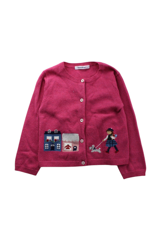A Pink Cardigans from Familiar in size 4T for girl. (Front View)