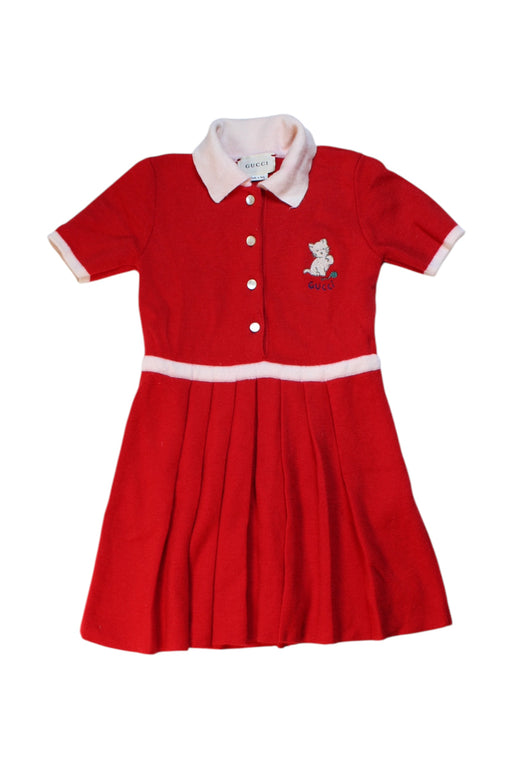 A Red Short Sleeve Dresses from Gucci in size 2T for girl. (Front View)
