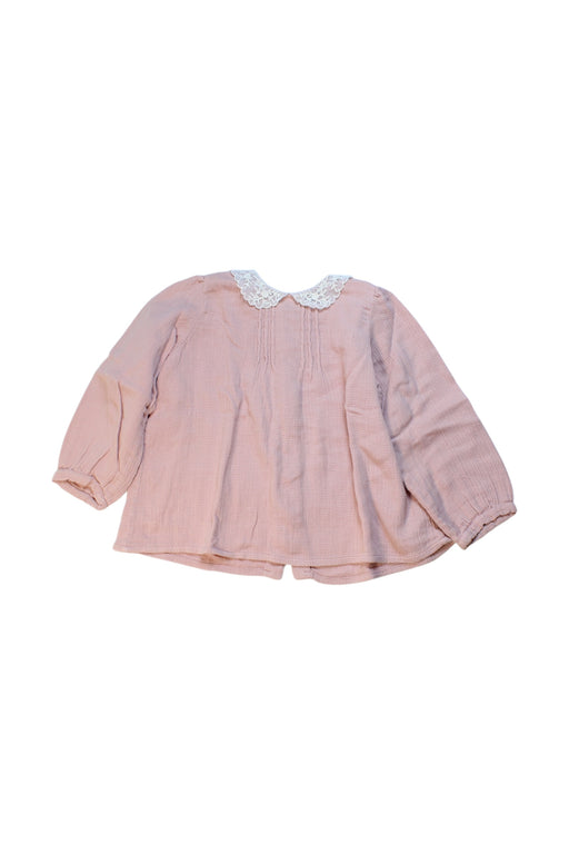 A Pink Long Sleeve Tops from Bonpoint in size 3T for girl. (Front View)