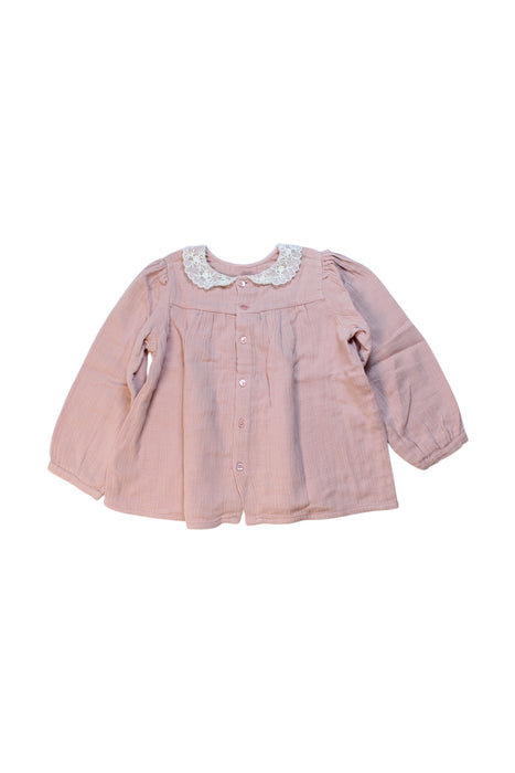 A Pink Long Sleeve Tops from Bonpoint in size 3T for girl. (Back View)