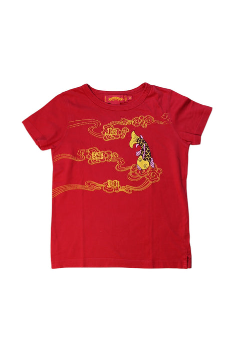 A Red Short Sleeve T Shirts from Shanghai Tang in size 6T for girl. (Front View)
