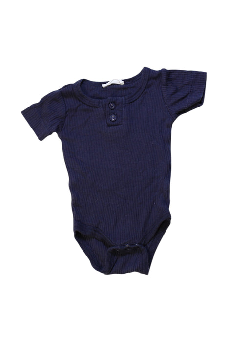 A Navy Short Sleeve Bodysuits from Jamie Kay in size Newborn for neutral. (Front View)