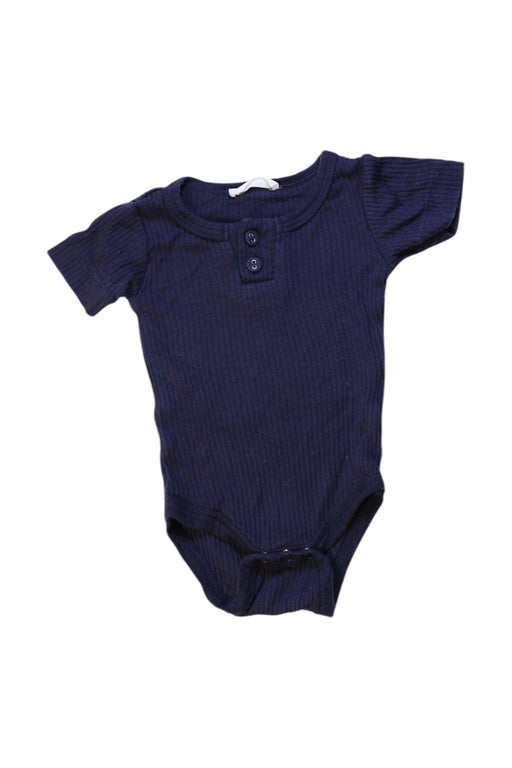 A Navy Short Sleeve Bodysuits from Jamie Kay in size Newborn for neutral. (Front View)