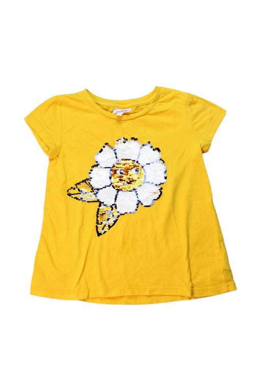 A Yellow Short Sleeve Tops from Seed in size 4T for girl. (Front View)