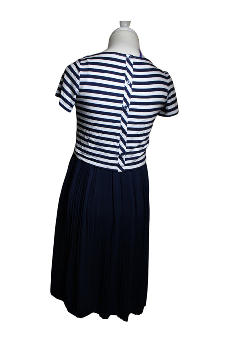A Navy Short Sleeve Dresses from Seraphine in size Maternity-S for maternity. (Back View)