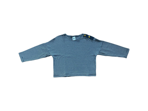 A Blue Long Sleeve T Shirts from Petit Bateau in size 4T for girl. (Front View)