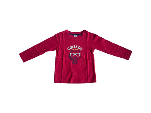 A Red Long Sleeve T Shirts from Petit Bateau in size 4T for boy. (Front View)