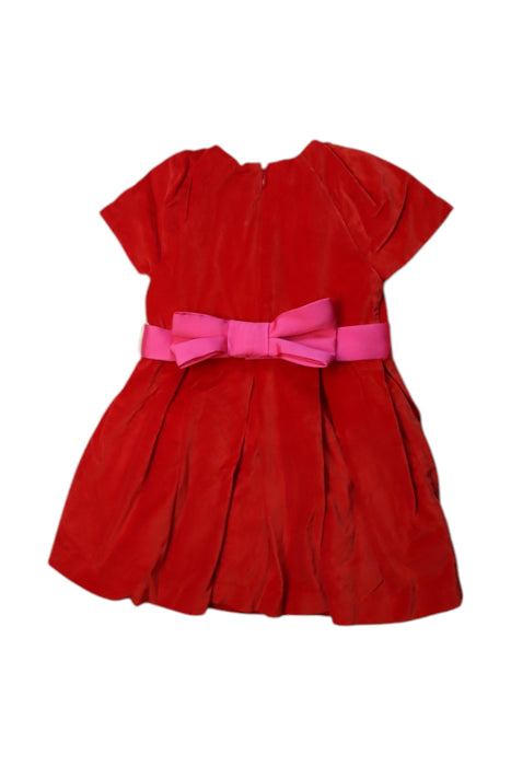 A Red Short Sleeve Dresses from Jacadi in size 4T for girl. (Back View)