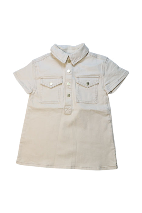 A Beige Short Sleeve Shirts from Seed in size 3T for girl. (Front View)
