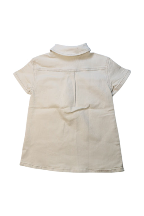 A Beige Short Sleeve Shirts from Seed in size 3T for girl. (Back View)