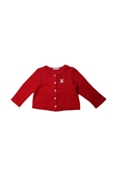 A Red Cardigans from Double B Mikihouse in size 18-24M for girl. (Front View)