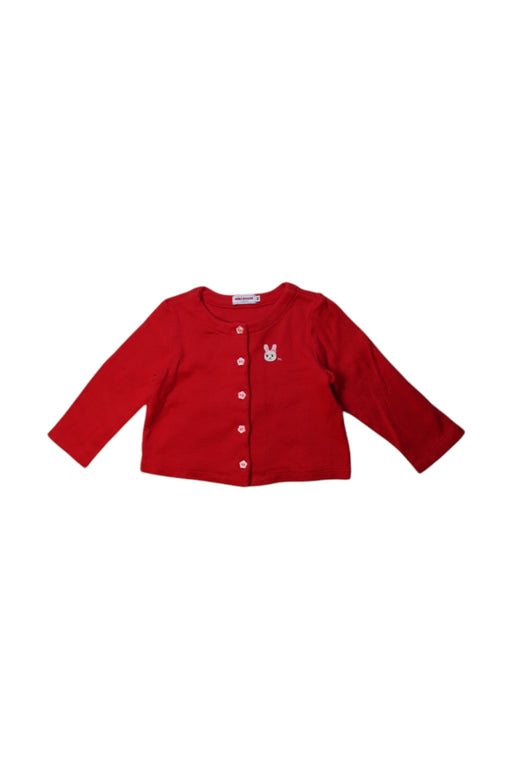 A Red Cardigans from Double B Mikihouse in size 18-24M for girl. (Front View)
