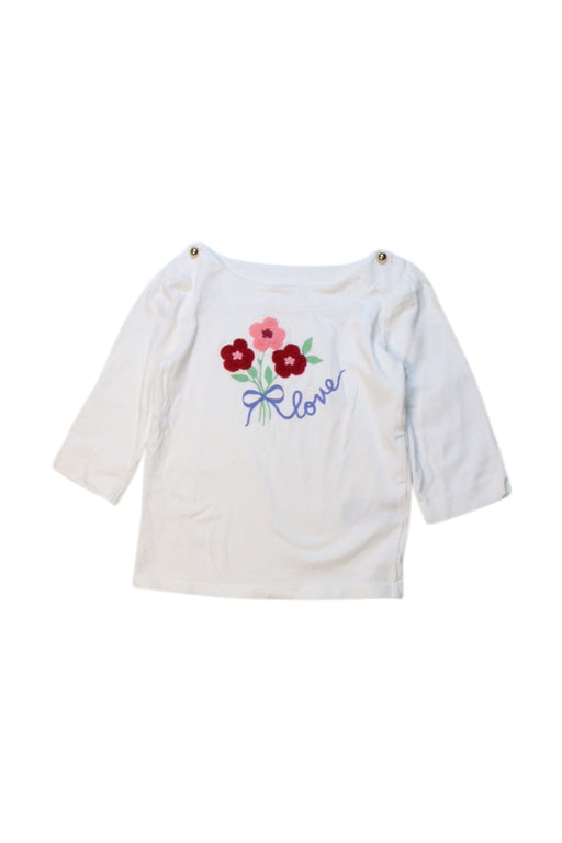 A White Long Sleeve Tops from Janie & Jack in size 3T for girl. (Front View)