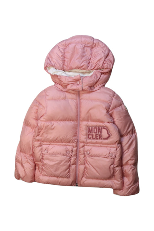 A Pink Puffer/Quilted Coats & Outerwear from Moncler in size 3T for girl. (Front View)