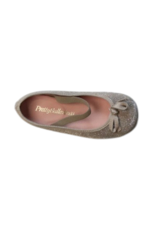 A Silver Flats from Pretty Ballerinas in size 3T for girl. (Front View)