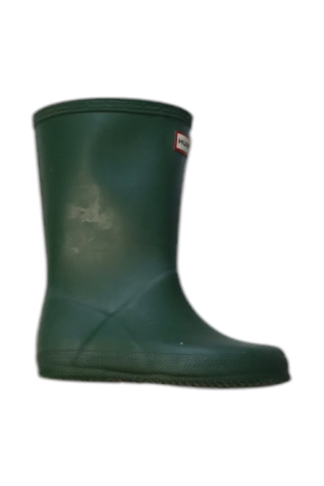 A Green Rain Boots from Hunter in size 5T for neutral. (Front View)