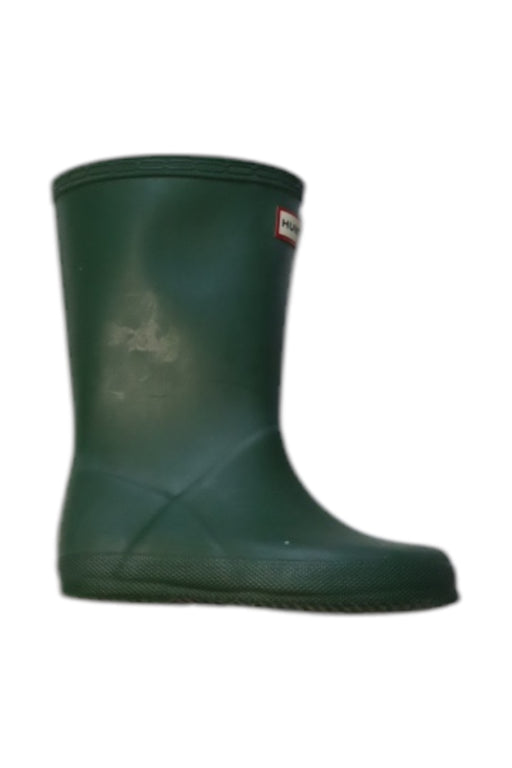 A Green Rain Boots from Hunter in size 5T for neutral. (Front View)