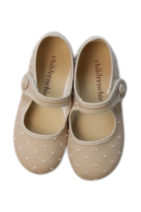 A Beige Flats from Childrenchic in size 4T for girl. (Back View)