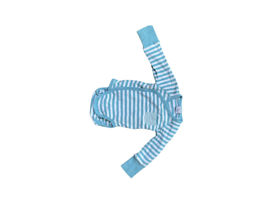 A Blue Long Sleeve Bodysuits from Polarn O. Pyret in size 0-3M for boy. (Front View)