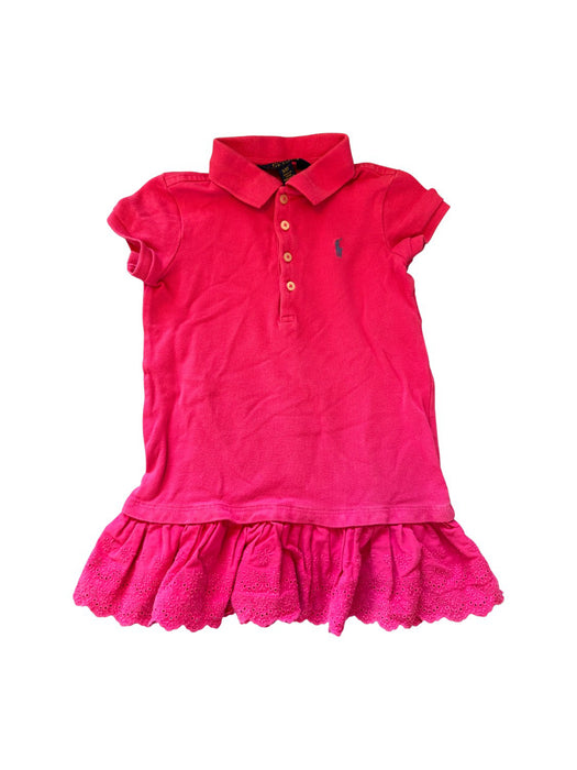 A Pink Short Sleeve Dresses from Polo Ralph Lauren in size 3T for girl. (Front View)