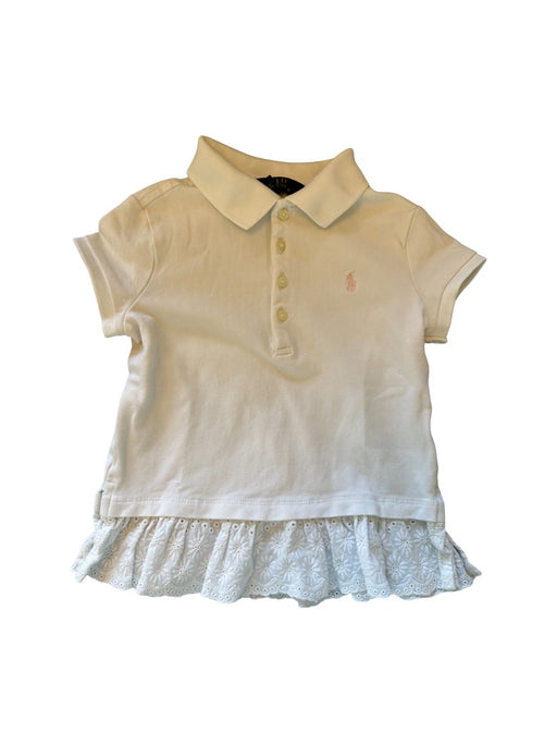 A White Short Sleeve Polos from Polo Ralph Lauren in size 5T for girl. (Front View)