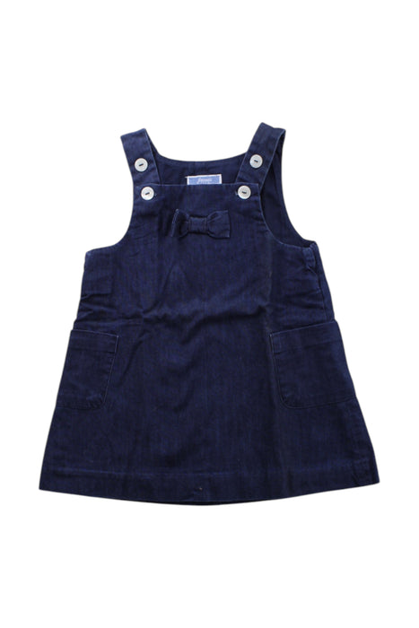 A Navy Overall Dresses from Jacadi in size 6-12M for girl. (Front View)