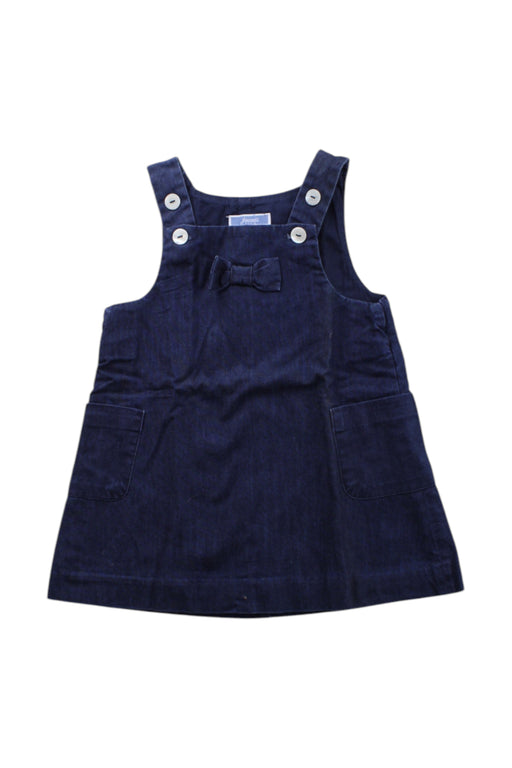 A Navy Overall Dresses from Jacadi in size 6-12M for girl. (Front View)