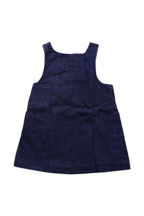 A Navy Overall Dresses from Jacadi in size 6-12M for girl. (Back View)