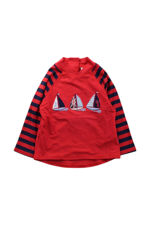 A Red Rash Guards from Jojo Maman Bébé in size 6-12M for neutral. (Front View)
