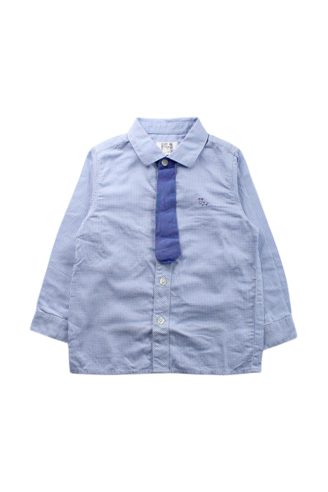 A Blue Long Sleeve Shirts from Kingkow in size 18-24M for boy. (Front View)