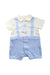 A White Short Sleeve Rompers from Mides in size 6-12M for boy. (Front View)