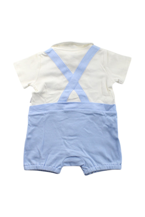 A White Short Sleeve Rompers from Mides in size 6-12M for boy. (Back View)