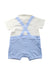 A White Short Sleeve Rompers from Mides in size 6-12M for boy. (Back View)