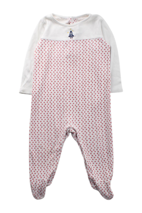 A White Onesies from The Little White Company in size 6-12M for neutral. (Front View)