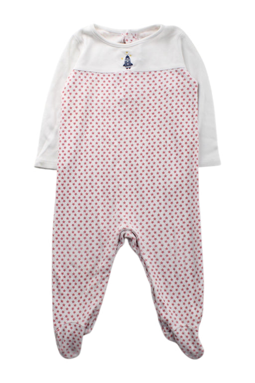 A White Onesies from The Little White Company in size 6-12M for neutral. (Front View)