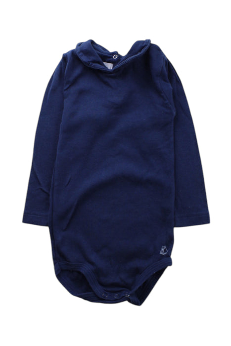 A Navy Long Sleeve Bodysuits from Petit Bateau in size 12-18M for neutral. (Front View)