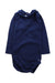 A Navy Long Sleeve Bodysuits from Petit Bateau in size 12-18M for neutral. (Front View)