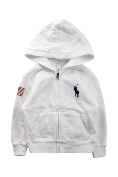 A White Hooded Sweatshirts from Ralph Lauren in size 12-18M for neutral. (Front View)