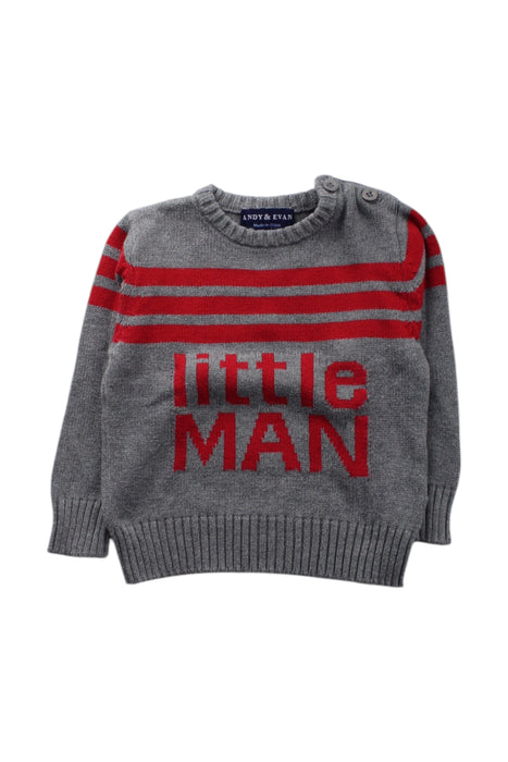 A Grey Knit Sweaters from Andy & Evan in size 6-12M for boy. (Front View)