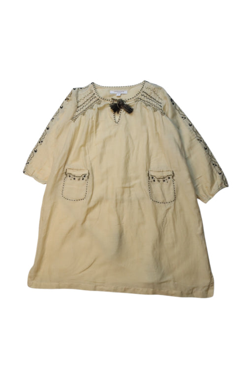 A Beige Long Sleeve Dresses from Caramel Baby & Child in size 3T for girl. (Front View)