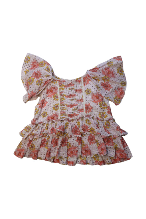 A Multicolour Short Sleeve Tops from Velveteen in size 4T for girl. (Front View)