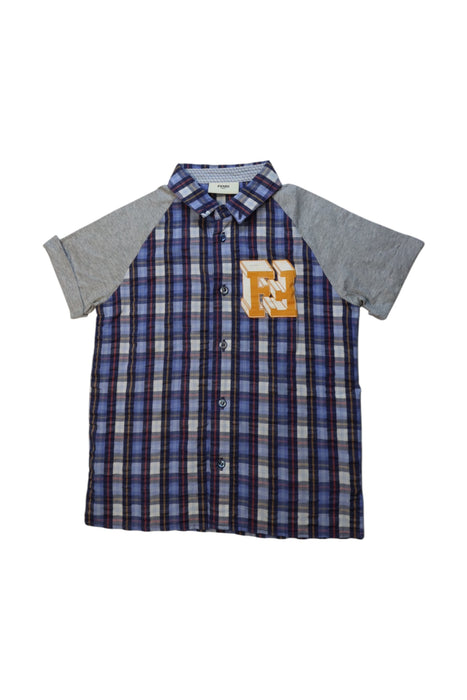 A Blue Short Sleeve Shirts from Fendi in size 6T for boy. (Front View)
