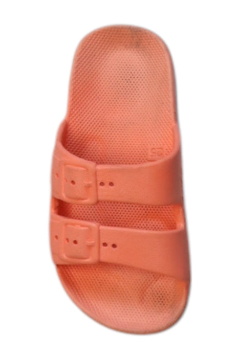 A Peach Sandals from Freedom Moses in size 3T for girl. (Front View)