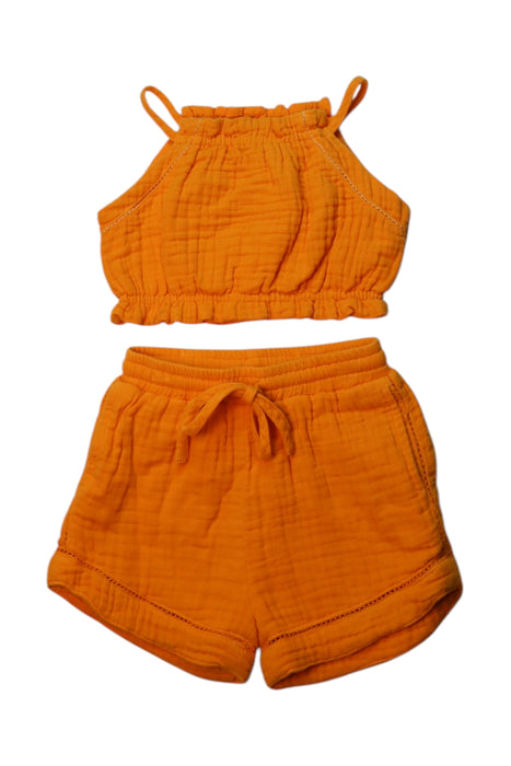 A Orange Shorts Sets from Gaia in size 4T for girl. (Front View)