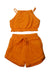A Orange Shorts Sets from Gaia in size 4T for girl. (Front View)